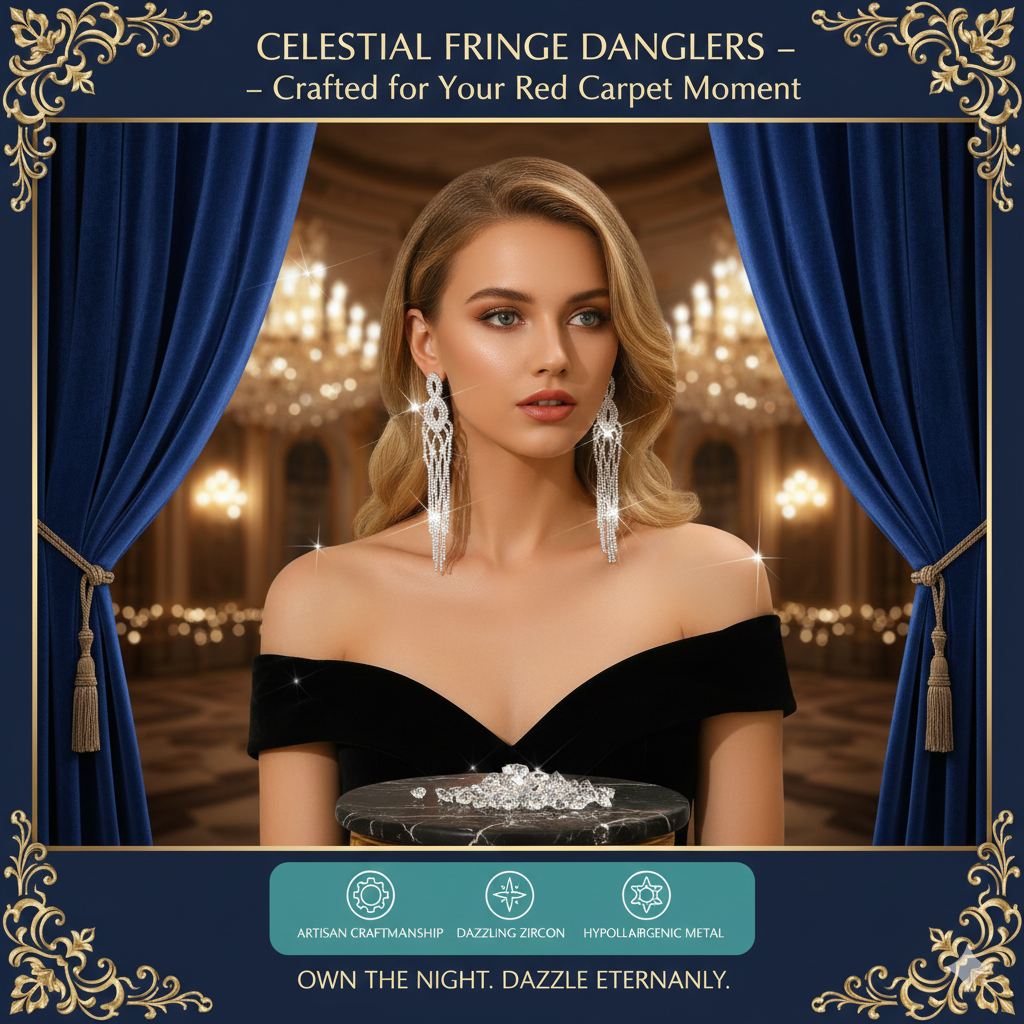 Classic Retro Glamour Pendant Earrings | Shimmering Crystal Halo Dangles | Sophisticated Regency Style Jewelry | Timeless Elegant Earrings for Banquets & Galas