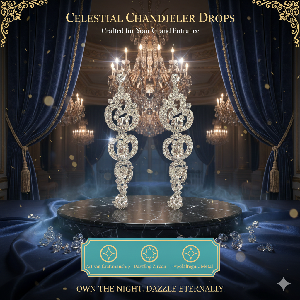 Classic Retro Glamour Pendant Earrings | Shimmering Crystal Halo Dangles | Sophisticated Regency Style Jewelry | Timeless Elegant Earrings for Banquets & Galas