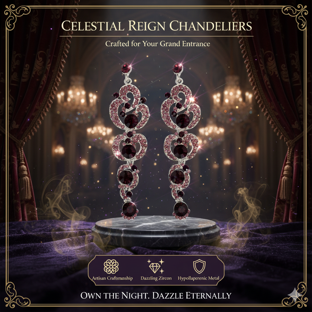 Classic Retro Glamour Pendant Earrings | Shimmering Crystal Halo Dangles | Sophisticated Regency Style Jewelry | Timeless Elegant Earrings for Banquets & Galas