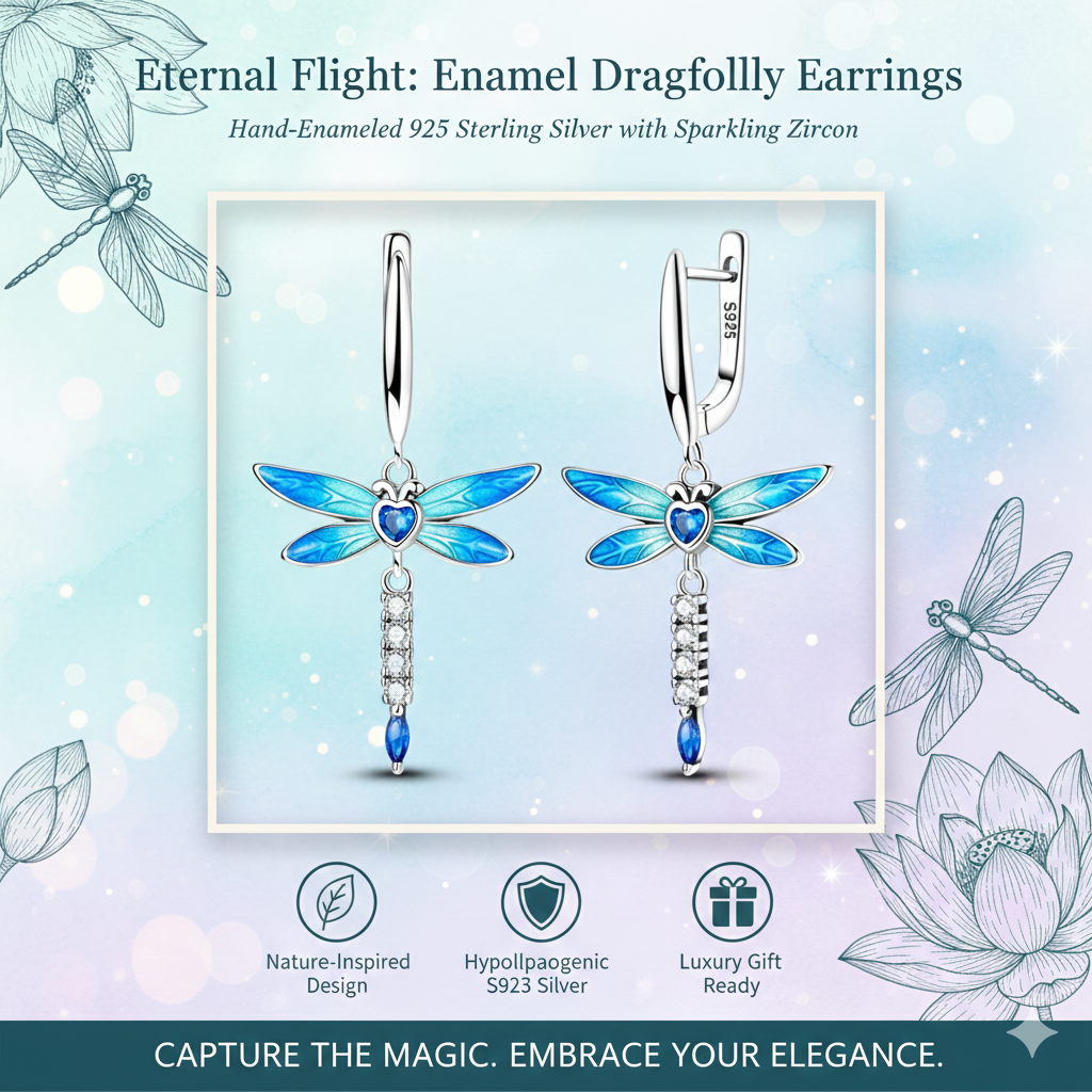 Elegant Dragonfly Hoop Earrings | Dainty Silver Cubic Zirconia Piercing | Bohemian Statement Animal Jewelry | Tiny Pave Crystal Insect Studs | Unique Gift for Her