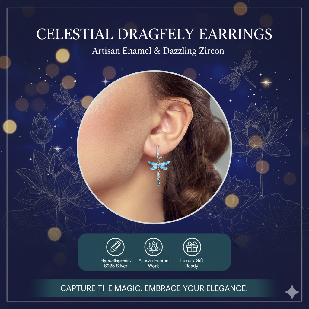 Elegant Dragonfly Hoop Earrings | Dainty Silver Cubic Zirconia Piercing | Bohemian Statement Animal Jewelry | Tiny Pave Crystal Insect Studs | Unique Gift for Her