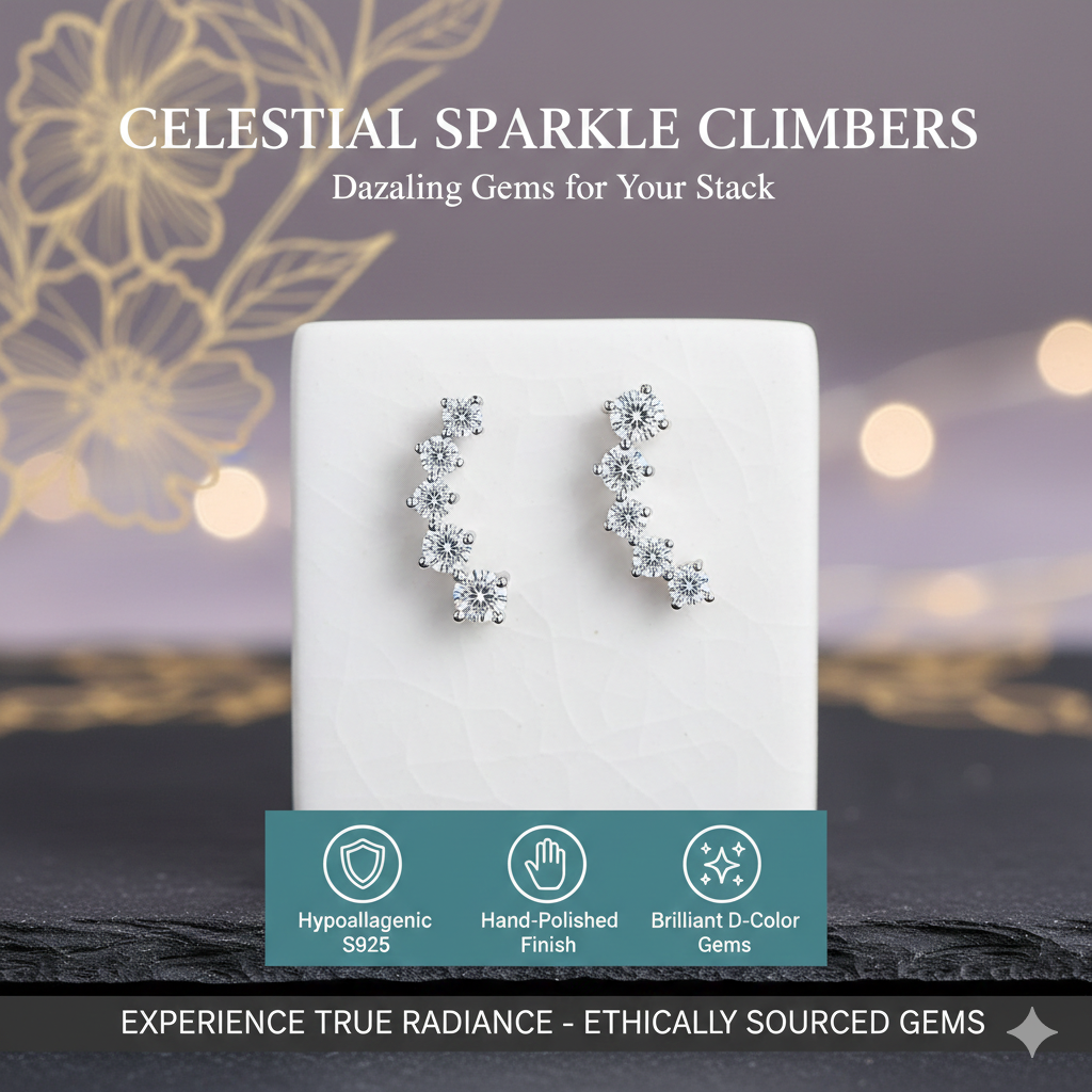 GRA Certified D Color Moissanite Smile Earrings - Genuine S925 Sterling Silver Lab-Grown Diamond Studs - VVS1 Clarity Sparkling Jewelry - Ethical Anniversary Gift for Her