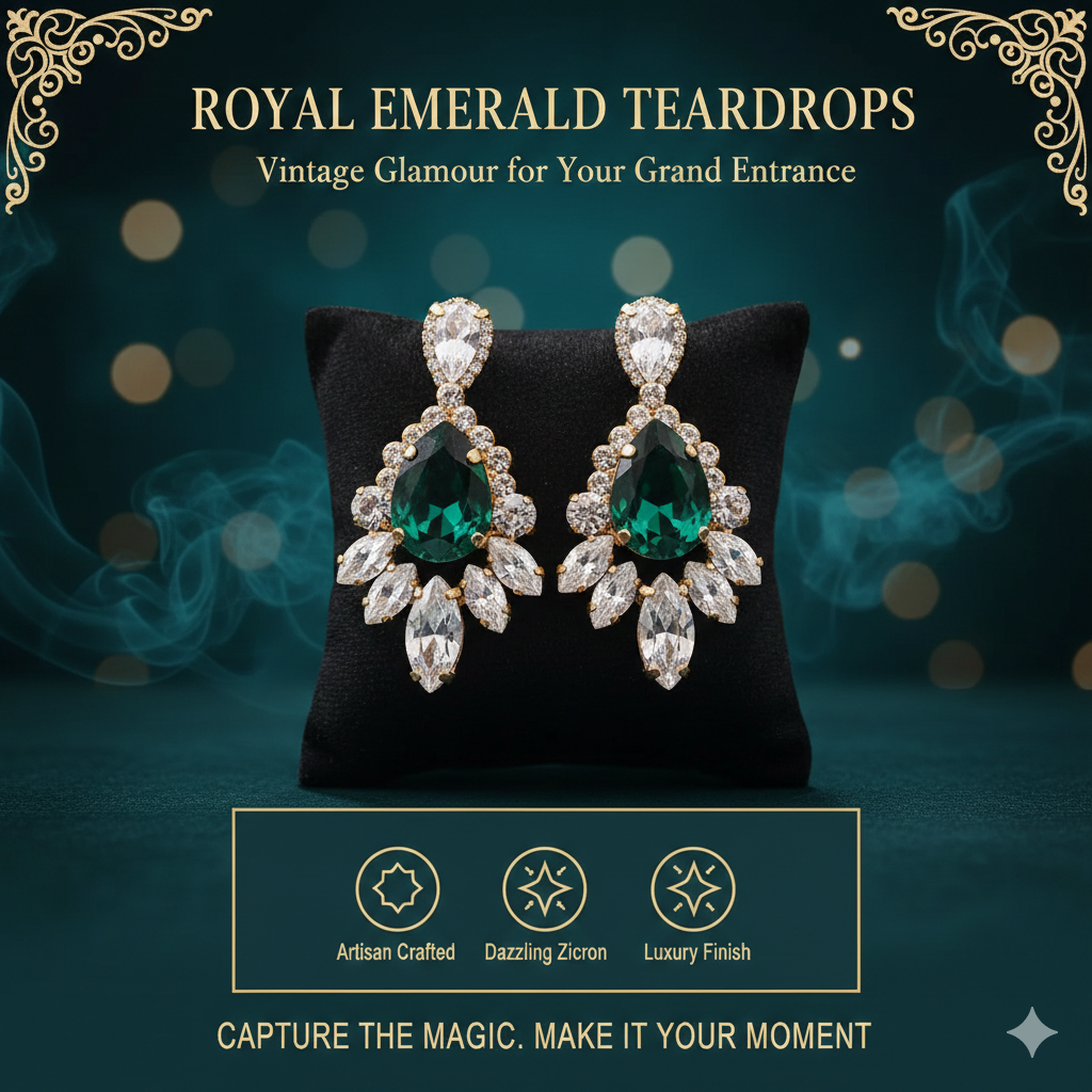 Luxury Green Water Drop Zirconia Earrings - High-End Emerald Cut Teardrop Dangles - Elegant Wedding & Banquet Statement Jewelry for Women - Premium Cubic Zirconia Accessories