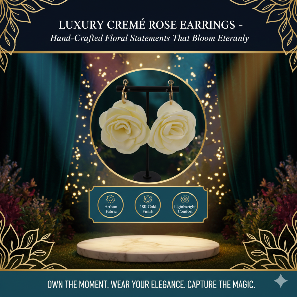 Romance Red Rose Drop Earrings - Large 3D Floral Dangle Jewelry - Elegant Nature-Inspired Rose Petal Earrings for Weddings & Parties - High-Fashion Botanical Statement